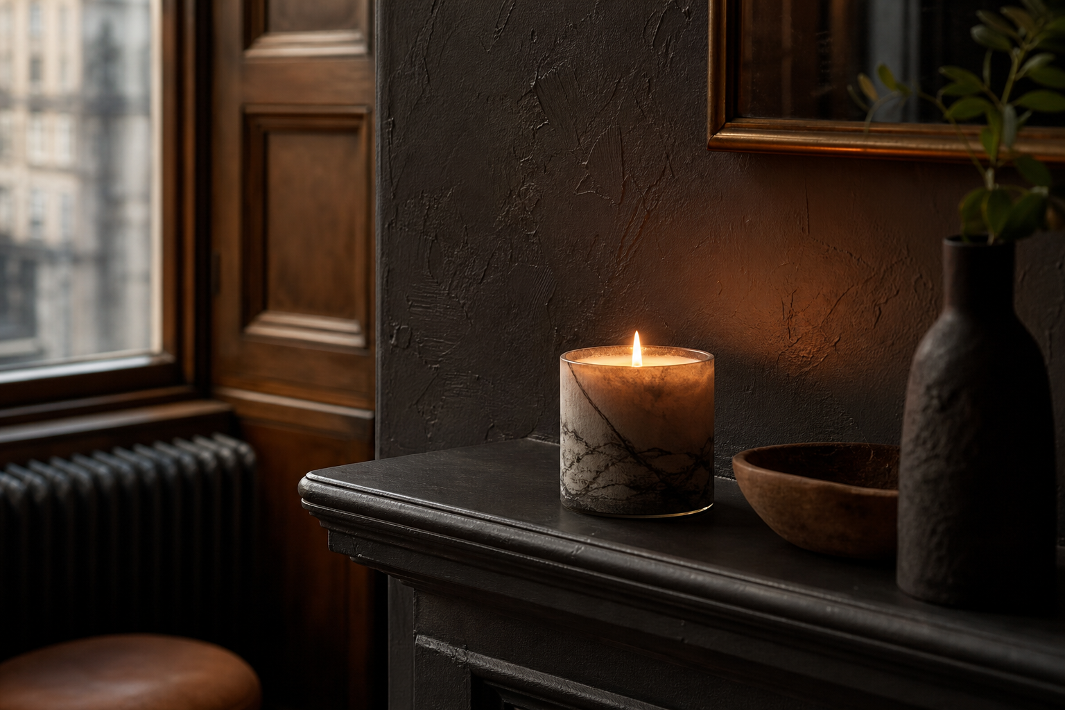 Candle collection at night